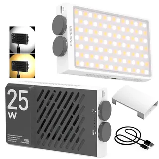 ZHIYUN CINEPEER CM25 25W LED Video Light, 25W Portable Camera Light, Dimmable 2700-6200K, 232g LED Panel DSLR Photography Lighting Built-in 2 * 2000mAh Rechargeable Batteries