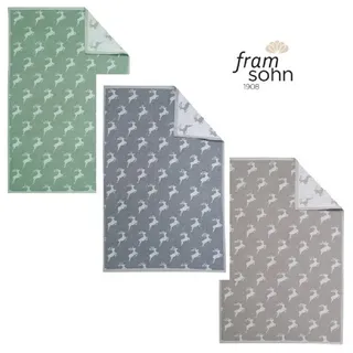 FRAMSOHN Geschirrtuch 'Hirsch allover' 50 x 75 cm Grau)