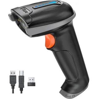 Tera Kabelloser Barcodescanner Handheld 1D Laser Wireless und USB Akku 2000mAh Modell 5100 Grün 1 Stück