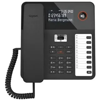 GIGASET Desk 800 DA TAVOLO Telefon MIT AMPIO Display RETOILLUMINAT SEGRETERIA TELEFONICA 7 x 2 TASTI PROGRAMMABILI Presa CUFFIE Schwarz Marke