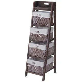 Mendler Leiterregal Goiana Standregal 101 x 30 x 4 cm Weiß