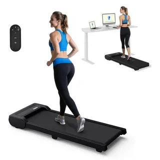 FLEXISPOT Laufband Walking Pad GP018, 1-6 km/h, LED-Display & Kabellose Fernbedienung (mit rutschfeste Lauffläche & 6 Stoßdämpfungspads), für Zuhause & Büro, Max. 120 KG schwarz