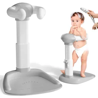 COOSEYA® Baby Dusche Ständer – Einstellbarer Baby Shower Stand Support mit AntiRutsch-Basis, Duschständer Kind, Anstelle eines Badewannensitzes baby – zum Baden, Windelwechseln und Waschen des Popos