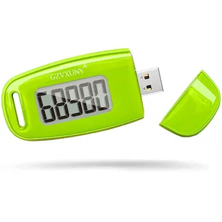 3D Walking Schrittzähler, USB Aufladbar Pedometer zum Gehen, Einfacher Schrittzähler Ohne App, Genauer Pedometer Verfolgen Sie Schritte, Aktivitäts und Fitness Tracker (Grün)