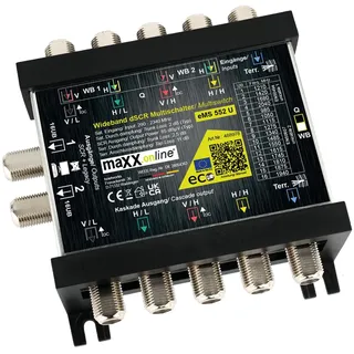 maxx.onLine unicable Multischalter Einkabelsystem für 1-2 Satelliten & 32 Teilnehmer, Sat Einkabellösung, Einkabel-Multischalter kaskadierbar