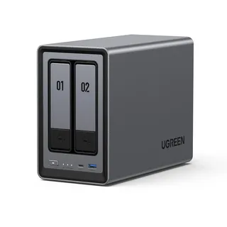 UGREEN NASync DXP2800, 2-Bay Desktop-NAS, Intel N100 Quad Core Prozessor, 8 GB DDR5 RAM, 2,5 GbE Ethernet, 2 × M.2 NVMe-Steckplätze, HDMI 4K, Netzwerkspeicher für Zuhause und Büro (Ohne Festplatten)