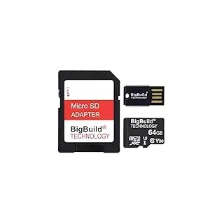 BigBuild Technology 64 GB ultraschnelle 100 MB/s U3 Micro SDXC-Speicherkarte für Akaso v50, v50X, v50 Pro, v50 Elite Aktionskamera