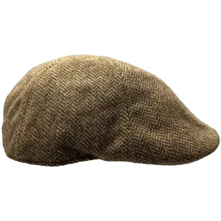 Fiebig Flat Cap 6-Panel Wool Herringbone Fischgrat Cap beige 59/L