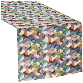 sander table + home Tischdecke Tischläufer "Cubes", Ornamente bunt 40 cm x 100 cm