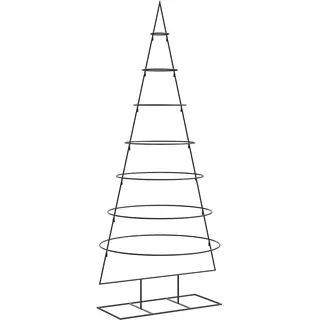 vidaXL Metall-Weihnachtsbaum Schwarz 180 cm