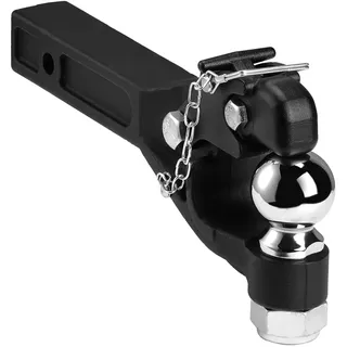 Vevor Anhängerkupplung 9 T, für 50,8 mm Anhängekupplungshaken, Kombination 2-5/16-Zoll-Anhängerkupplungskugel, passend für 63,5 bis 76,2 mm Lünettenring, 397 mm Länge, schwarze Pulverbeschichtung