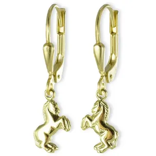 Order & Smile Schmuck Paar Ohrhänger Pferd Gold Ohrringe Kinderohrringe Kinderschmuck goldfarben