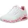 Damen white durabuck/red pink mesh trim 41