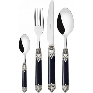 Set Von 24 Teilen In Box Compact Renaissance Renaissance Antike Silberschwarz -marmoratti