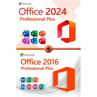 Microsoft Office 2024 Professional Plus + Office 2016 Professional Plus Lizenz für 3 PC
