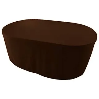 Kaufpirat Premium Abdeckplane Oval 120x70x70 cmHolzbank Gartenmöbel Gartentisch Hülle Abdeckung Haube Schutzhülle Abdeckhaube 900 D, 500 g/m2, 6.000 mm Wasserbeständigkeit Braun