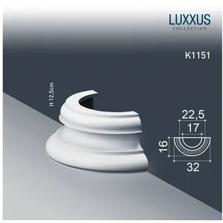 Orac Halbsäule K1151 Luxxus Sockel für Säulensegment Wand Dekor Element 12 cm