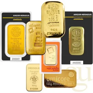 100 Gramm Goldbarren