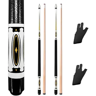 RAYNA GAMES Pool Queue Satz 2, Billard Queue 58" Pool Queue Stöcke, Billard Queue Set mit Edelstahl Gelenk Erwachsene Kanadischer Ahornholz Pool Cues für Billiard Cue für Billard Enthusiasten (Weiß)