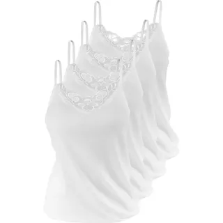 Yenita Yenita® Damen Unterhemden 4 Stück, aus Baumwolle mit schöner Spitze, Gr. 44-46 - 44/46