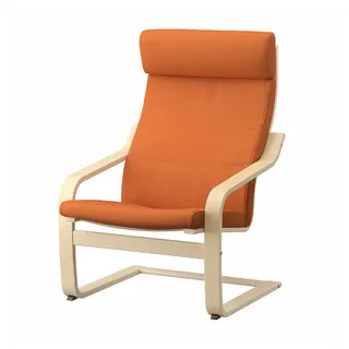 IKEA POÄNG Sessel Birkenfurnier/Knisa leuchtend orange Knisa leuchtend orange