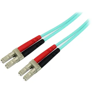 Startech 450FBLCLC2 OM4 Duplex Multimode Glasfaserkabel, 2 m Türkis