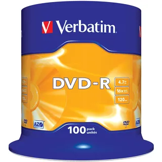 Verbatim DVD-R AZO 4,7GB - 16-fache Brenngeschwindigkeit - 100er Spindel - Silber