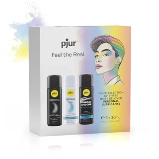 pjur SELECTION Box (3 x 30ml) – Gleitgel-Probierset auf Silikon- und Wasserbasis – Perfekt für alle, die Neues ausprobieren und ihre Vorlieben entdecken möchten