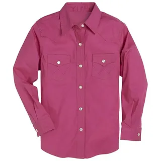 Wrangler Mädchen Long Sleeve Western Shap Shirt Hemd, Rose, Klein - S
