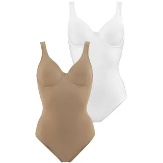 Nuance T-Shirt-Body Damen nougat+weiß Gr.75 Cup B