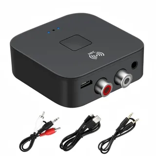 Ouitble Bluetooth 5.0 Empfänger NFC HiFi Bluetooth Receiver Audioadapter mit Aux 3.5 mm RCA-Kabel USB-Kabel, Bluetooth Audio Receiver für TV Car Lautsprecher Stereoanlage