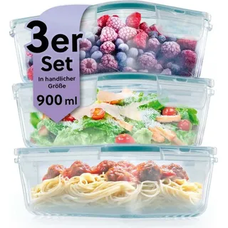 GOURMETmaxx Glas-Frischhaltedosen Klick-it - 900 ml - Transparent