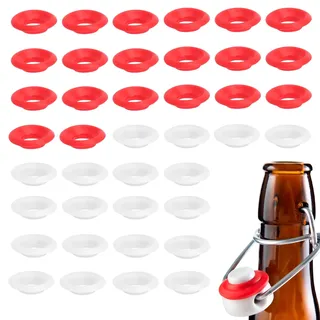 40 Stück Dichtungsringe für Trinkflaschen Silikon Dichtung Flap Top für Flip Top Beverage Bottles Ersatz Dichtungsring für Bierflaschenverschluss Glasflasche Heimgebraut