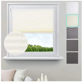 Woltu Plissee 85 x 130 cm creme