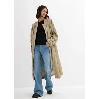 bonprix Blouson-Mantel mit Strickkragen, grün, Gr.48, Lässig-moderner Mantel mit Raffdetail am Ärmel, Strickbündchen und Leistentaschen