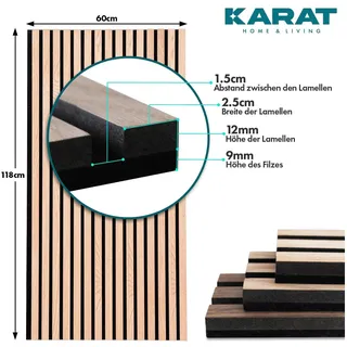 Karat Akustikpaneel Eiche hell 2 St. 118 x 60 x 2,1 cm