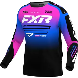 FXR Clutch 2025 Kinder Motocross Jersey, schwarz-blau-lila, Größe M