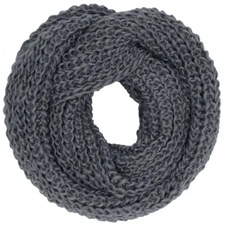 Caspar Loop SC242 klassischer Damen Grobstrick Loop Schlauchschal grau
