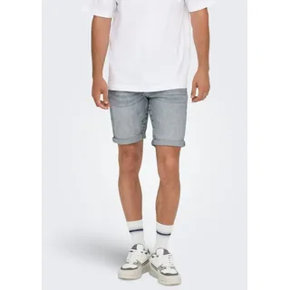 Only & Sons Shorts 'PLY MGD 8774 TAI & Blau,Grau - 33,33/33