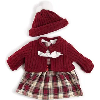 MINILAND BABY Miniland Set Puppenkleidung 40cm Kleid/Strickjacke/ Mütze Rot/Weiß