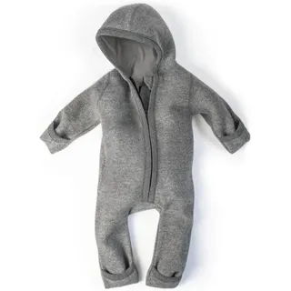 Ehrenkind Overall Walkoverall Baby aus Merino Schurwolle mit Reißverschluss (Grau, Gr. 62/68) Wollwalk Overall Baby 62/68 grau 62/68