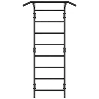QLS Sprossenwand Kletterwand Klimmzugstange Klettergerüst 8 Sprossen bis 280 kg 6810 - Schwarz