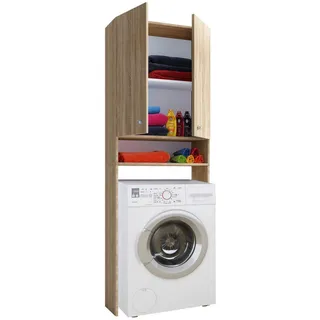 VCM Lona Waschmaschinenschrank 64 x 27 x 182 cm Sonoma Eiche Holz