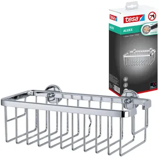 Tesa Aluxx Duschkorb zum Kleben viereckig 1 Ablage verchromt 25 cm