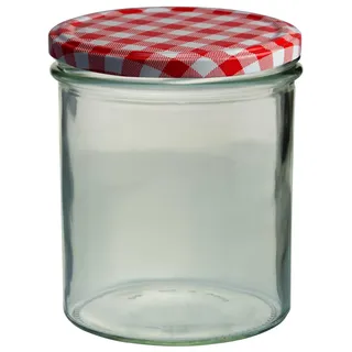 Mambocat 48er Set Sturzglas 350 ml Marmeladenglas Einmachglas Einweckglas To 82 rot karierter Deckel incl. Diamant-Zucker Gelierzauber Rezeptheft