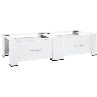 vidaXL Doppel-Untergestell für Wasch- und Trockenmaschine mit Schubladen Weiß