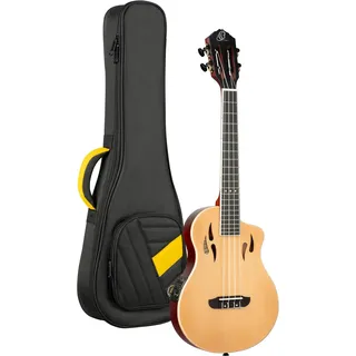 Ortega Tourplayer Series E-Akustik Tenor-Ukulele, Fichte Natur | Nylonsaiten, Fichtendecke & massiver Okoume-Korpus mit Aussparungen, Hochglanz, inkl.TourPlayer-Gigbag, RTPS-U-NAT