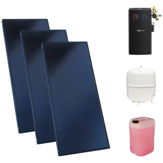 Viessmann Flachkollektor Solar-Paket Vitosol 200-FM SV2F 6,9 m2 mit Solarmodul Divicon PS10 SM1A und Ausdehnungsgefäß 40L