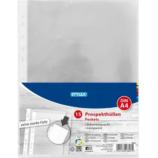 Stylex Prospekthüllen DIN A4 glatt 15 St.