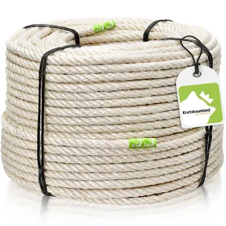 Kratzbaumland Premium-Sisalseil 10 mm, Natur-Sisalseil für Kratzbäume (versch. Längen) (50 Meter)